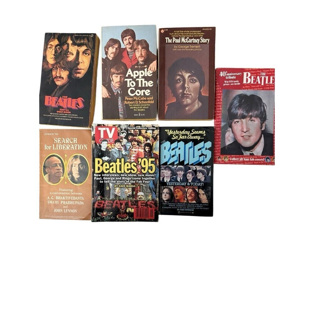 Beatles Book Magazine Lot Vintage Pop Music History  Set Of 7 Items